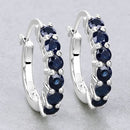 1.32 Carat Genuine Blue Sapphire .925 Sterling Silver Earrings-4