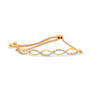 14K Rose Gold Plated .925 Sterling Silver 1/10 cttw Diamond Infinity Twist 4â€-10â€ Adjustable Bolo Bracelet (I-J Color, I2-I3 Clarity)-1