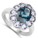 4.60 Carat Genuine London Blue Topaz and Tanzanite .925 Sterling Silver Ring-2