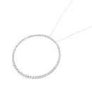 .925 Sterling Silver 5.0 Cttw Prong Set Round-cut Diamond Open Circle Hoop 18" Pendant Necklace (I-J Color, I2-I3 Clarity)-3