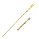 14k White and Yellow Gold Two Tone Sparkle Chain 1.5mm-5