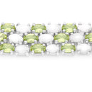 19.73 Carat Genuine Opal and Peridot .925 Sterling Silver Bracelet-4