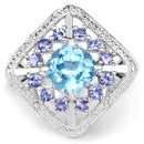 4.24 Carat Genuine Blue Topaz and Tanzanite .925 Sterling Silver Ring-4
