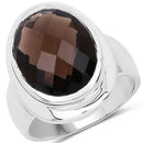 7.90 Carat Genuine Smoky Quartz .925 Sterling Silver Ring-1
