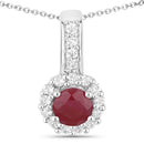 2.17 Carat Genuine Ruby and White Topaz .925 Sterling Silver Jewelry Set-2