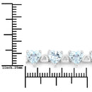 7.71 Carat Genuine Aquamarine and White Diamond .925 Sterling Silver Bracelet-3