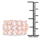 18K Rose Gold Plated 3.30 Carat Genuine Morganite .925 Sterling Silver Ring-4
