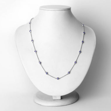 1.80 Carat Genuine Tanzanite .925 Sterling Silver Necklace - 0
