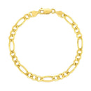 4.5mm 14k Yellow Gold Solid Figaro Bracelet-2