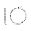 14K White Gold 5.00 Cttw Lab Grown Diamond Inside Out Hoop Earrings (F-G Color, VS1-VS2 Clarity)-3