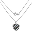 1.55 Carat Genuine Blue Sapphire and White Topaz .925 Sterling Silver Pendant-2