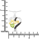 0.49 Carat Genuine Peridot and Black Spinel .925 Sterling Silver Pendant-3