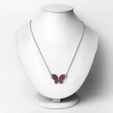 4.15 Carat Genuine Ruby and White Zircon .925 Sterling Silver Pendant - 0