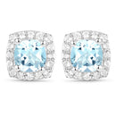 4.62 Carat Genuine Blue Topaz and White Topaz .925 Sterling Silver 3 Piece Jewelry Set (Ring, Earrings, and Pendant w/ Chain)-4