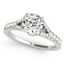 14k White Gold Split Shank Prong Set Diamond Engagement Ring (1 3/8 cttw)-1