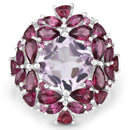 8.19 Carat Genuine Pink Amethyst and Rhodolite .925 Sterling Silver Ring-3