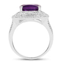 4.35 Carat Genuine Amethyst .925 Sterling Silver Ring-2