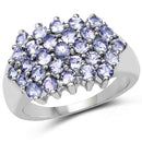 2.03 Carat Genuine Tanzanite .925 Sterling Silver Ring-1