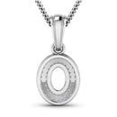 0.17 Carat Genuine White Diamond 14K White Gold Semi Mount Pendant - holds 7x5mm Oval Gemstone-3