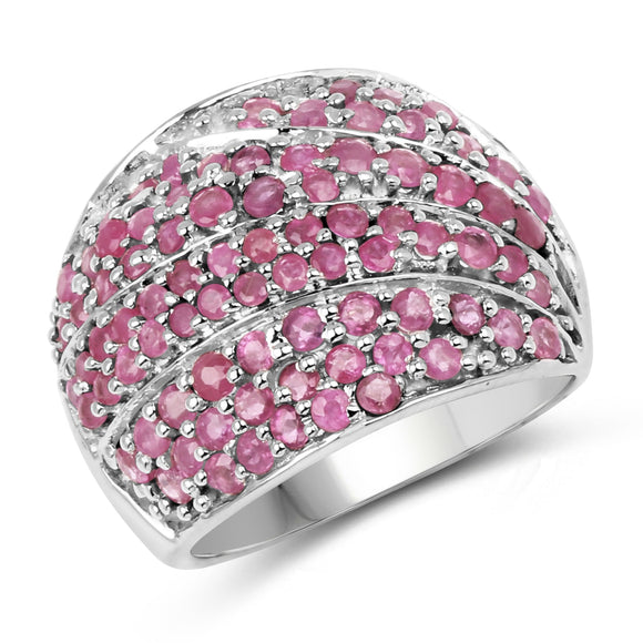 2.97 Carat Genuine Ruby .925 Sterling Silver Ring