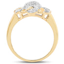 14K Yellow Gold Plated 0.28 Carat Genuine White Diamond .925 Sterling Silver Ring-2
