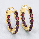 4.00 Carat Genuine Garnet .925 Sterling Silver Earrings-4