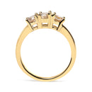 10K Yellow Gold 1.00 Cttw Champagne Diamond 3-Stone Band Ring (J-K Color, I1-I2 Clarity)  - Size 7-3