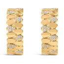 14K Yellow Gold Plated .925 Sterling Silver 3/8 Cttw Diamond Pave Pear Link J Hoop Earrings (H-I Color, I1-I2 Clarity)-2