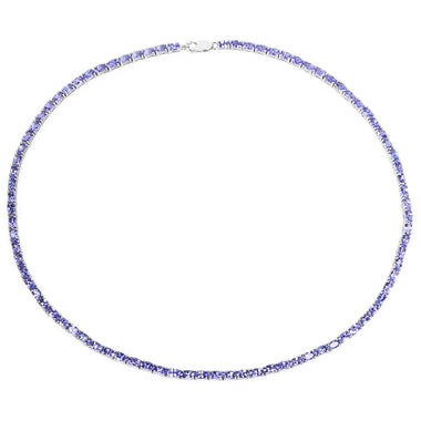 21.50 Carat Genuine Tanzanite .925 Sterling Silver Necklace - 0