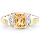 14K Yellow Gold Plated 1.36 Carat Genuine Citrine & White Topaz .925 Sterling Silver Ring-3