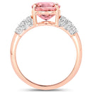 3.11 Carat Genuine Pink Tourmaline and White Diamond 14K Rose Gold Ring-2