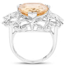 5.71 Carat Genuine Citrine .925 Sterling Silver Ring-2