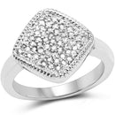 0.23 Carat Genuine White Diamond .925 Sterling Silver Ring-1