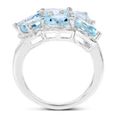 4.34 Carat Genuine Blue Topaz .925 Sterling Silver Ring-2