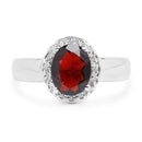 2.58 Carat Genuine  Garnet and White Topaz .925 Sterling Silver Ring-3