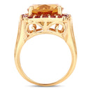 9.38 Carat Genuine Citrine and Orange Sapphire .925 Sterling Silver Ring-2