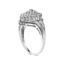 10K White Gold 1/2 Cttw Diamond Pear Shaped Cluster Ring (H-I Color, I1-I2 Clarity) - Ring Size 7-3