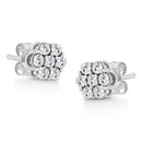 14K White Gold 1/2 Cttw Prong Set Round-Cut Diamond Flower Stud Earring (H-I Color, I1-I2 Clarity)-3