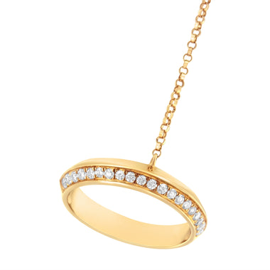 14K Yellow Gold 1/4 Cttw Diamond Ring and Bracelet Hand Chain (G-H Color, SI1-SI2 Clarity) - 7" - 0