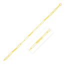 14k Yellow Gold 7 inch Alternating Paperclip Chain Link and Gold Bar Bracelet-2