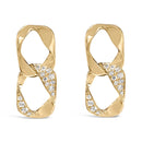 14K Yellow Gold Plated .925 Sterling Silver Open Link 1/5 Cttw Diamond Drop Earrings (H-I Color, I1-I2 Clarity)-1