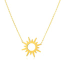 14K Yellow Gold Sunburst Necklace-1