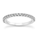 14k White Gold Shared Prong Diamond Wedding Ring Band with U Settings-1