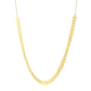 14k Yellow Gold Polished Heart Link Chain Necklace-1