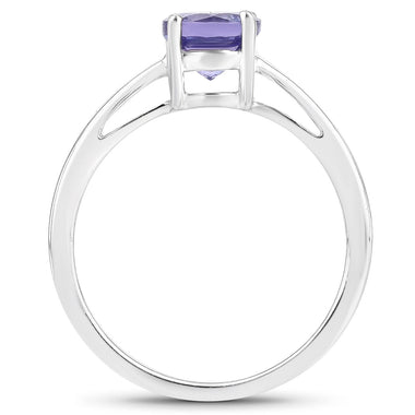 0.95 Carat Genuine Tanzanite .925 Sterling Silver Ring - 0