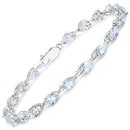 7.00 Carat Genuine Aquamarine .925 Sterling Silver Bracelet-1