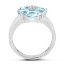 2.58 Carat Genuine Blue Topaz and White Topaz .925 Sterling Silver Ring-2