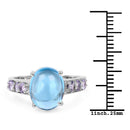 4.77 Carat Genuine Swiss Blue Topaz and Tanzanite .925 Sterling Silver Ring-3