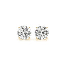 4 cttw Certified IGI Lab Grown Round Diamond Stud Earrings 14k Yellow Gold (G/VS2)-1