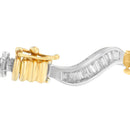 Original Classics 10K Two-Tone Gold Baguette Cut Diamond Spiral Bracelet (2.00 cttw, H-I Color, I1-I2 Clarity)-2